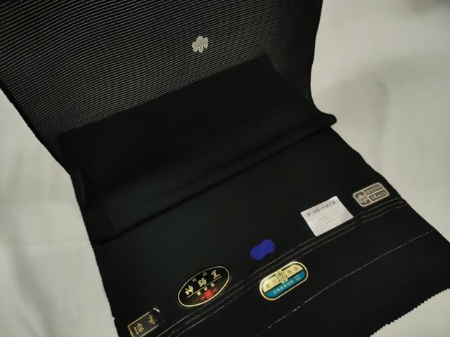 平和屋着物*夏物 黒紋付 黒反物 着尺 絽 五泉 憲法染 神路黒 逸品 未使用 DAAW8269zzz