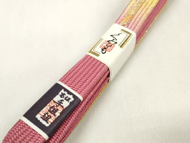 平和屋着物●和装小物 帯締め・帯揚げセット 手組紐 中抜き絞り 青海波 金糸 逸品 未使用 DAAW8414zzz