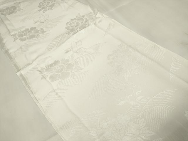平和屋着物●和装小物 帯締め・帯揚げ・扇子セット 礼装用 牡丹地紋 亀房付き 金糸 逸品 未使用 DAAW8421zzz