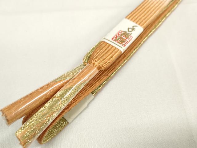 平和屋着物●和装小物 帯締め・帯揚げセット 手描き 花散らし 高麗組 組紐 金彩 逸品 未使用 DAAW8432zzz