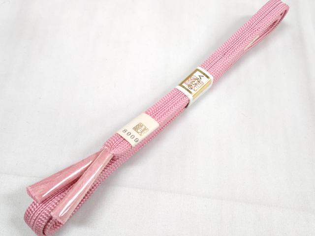 平和屋着物●和装小物 帯締め・帯揚げセット ちりめん 桃色 組紐 逸品 未使用 DAAW8439zzz