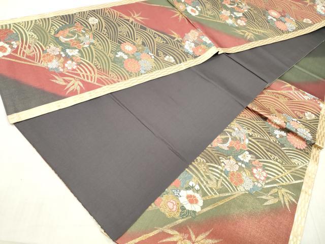 平和屋着物◎六通柄袋帯 唐織 立波花丸文 金銀糸 正絹 逸品 DAAW8836qa