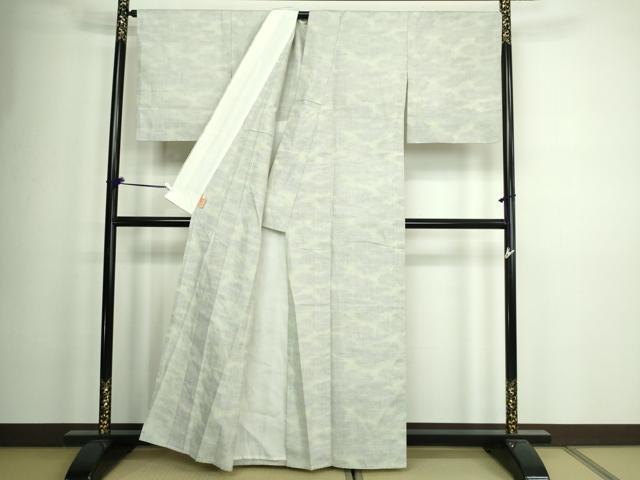 平和屋着物▽上質な紬 単衣 霞文 正絹 逸品 DAAW9161sf