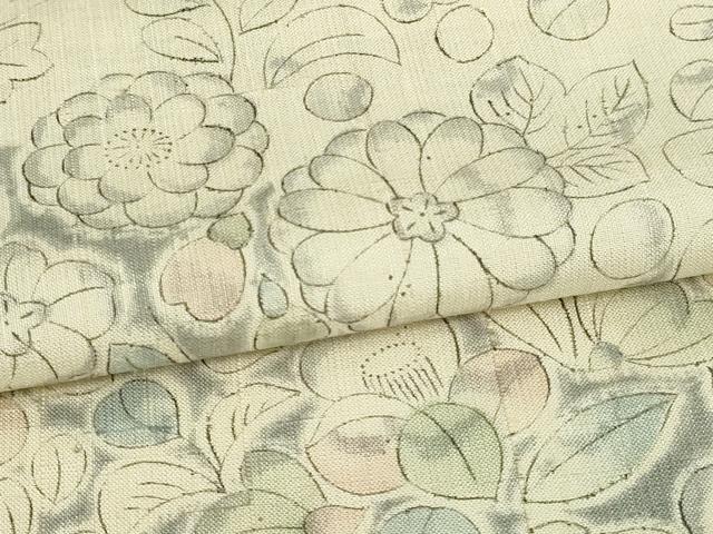 平和屋着物▽訪問着 単衣 紬地 辻が花 正絹 逸品 DAAW9188sf