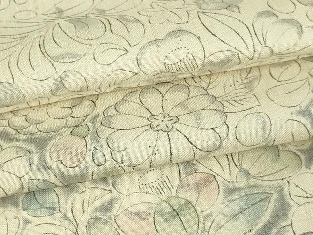 平和屋着物▽訪問着 単衣 紬地 辻が花 正絹 逸品 DAAW9188sf
