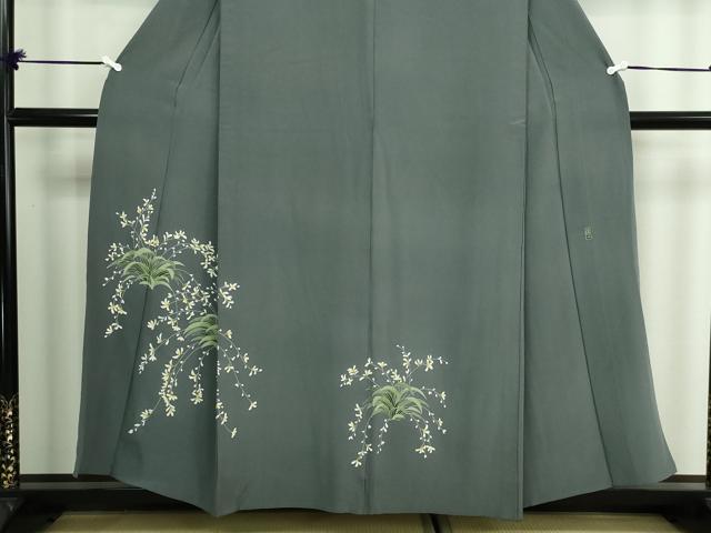 平和屋着物▽訪問着 単衣 作家物 草花文 正絹 逸品 DAAW9189sf