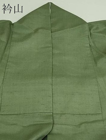 平和屋着物▽上質な紬 単衣 老竹色 正絹 逸品 DAAW9195sf