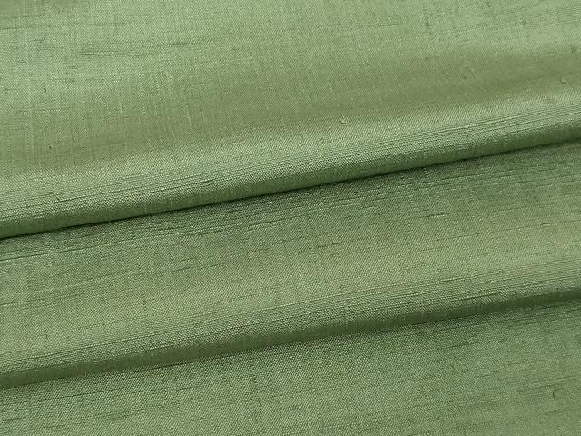 平和屋着物▽上質な紬 単衣 老竹色 正絹 逸品 DAAW9195sf