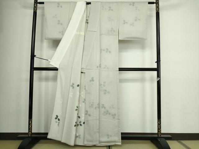 平和屋着物▽上質な小紋 単衣 舞葉文 正絹 逸品 DAAW9200sf