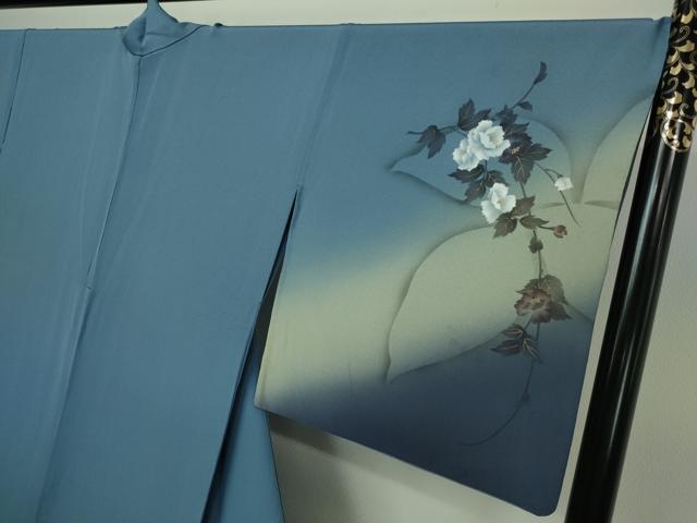 平和屋着物▽京の匠日展作家 丹下雄介 訪問着 単衣 枝花文 暈し染め 金彩 やまと誂製 正絹 逸品 DAAW9215sf