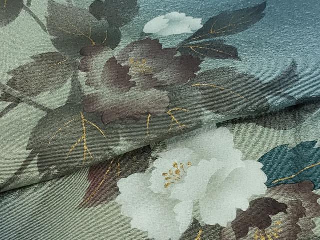 平和屋着物▽京の匠日展作家 丹下雄介 訪問着 単衣 枝花文 暈し染め 金彩 やまと誂製 正絹 逸品 DAAW9215sf