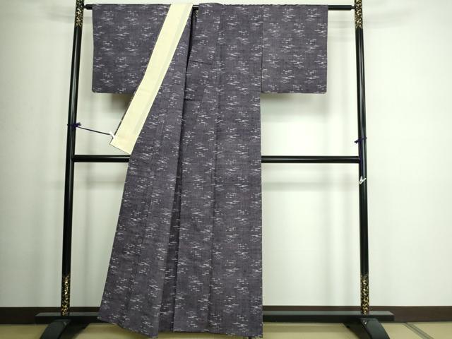 平和屋着物▽上質な紬 単衣 霞文 正絹 逸品 DAAW9218sf