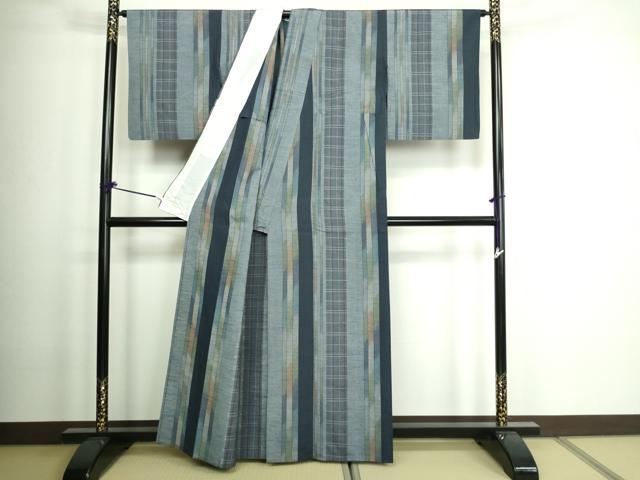 平和屋着物▽上質な紬 単衣 間道 正絹 逸品 DAAW9222sf
