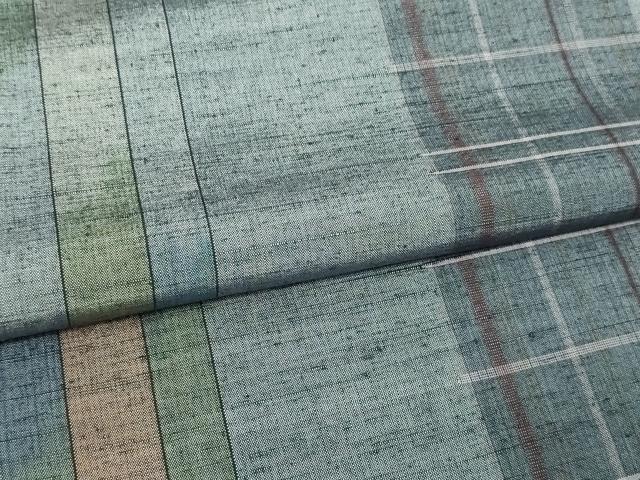 平和屋着物▽上質な紬 単衣 間道 正絹 逸品 DAAW9222sf