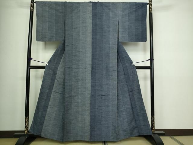 平和屋着物▽上質な紬 単衣 格子 正絹 逸品 DAAW9229sf