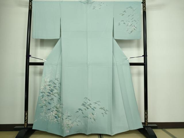平和屋着物▽訪問着 単衣 花松文 正絹 逸品 DAAW9233sf