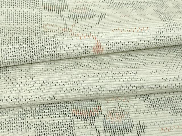 平和屋着物▽上質な紬 単衣 草花文 正絹 逸品 DAAW9237sf