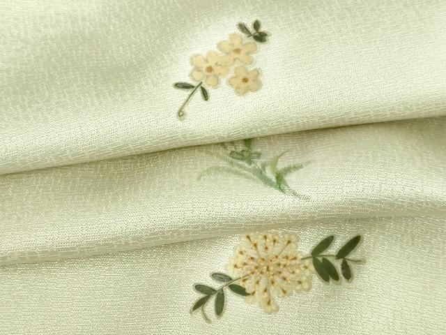 平和屋着物▽上質な小紋 単衣 草花文 暈し染め 正絹 逸品 DAAW9250sf