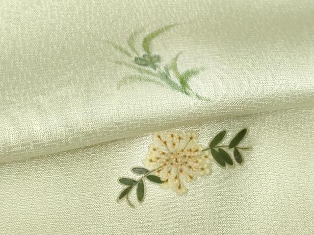 平和屋着物▽上質な小紋 単衣 草花文 暈し染め 正絹 逸品 DAAW9250sf