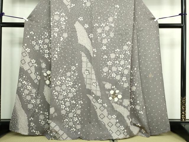 平和屋着物▽訪問着 単衣 絞り 舞花文 金彩 正絹 逸品 DAAW9253sf