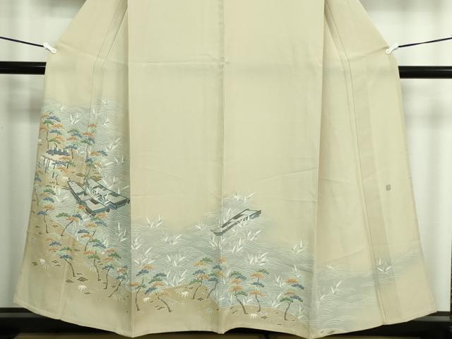 平和屋着物▽訪問着 単衣 作家物 風景文 暈し染め 正絹 逸品 DAAW9254sf