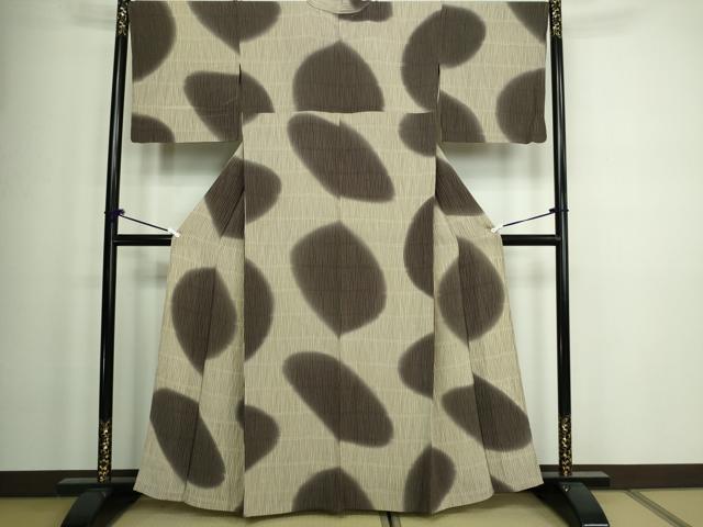 平和屋着物▽上質な小紋 単衣 霞文 暈し染め 正絹 逸品 DAAW9256sf