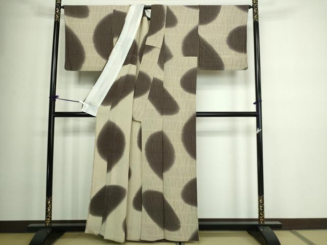 平和屋着物▽上質な小紋 単衣 霞文 暈し染め 正絹 逸品 DAAW9256sf