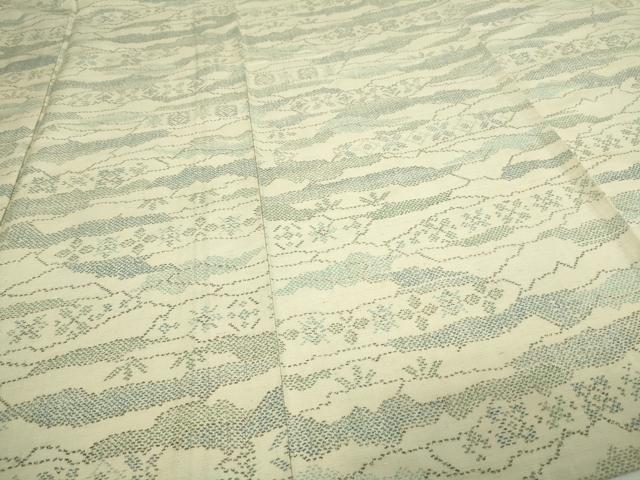 平和屋着物▽上質な紬 単衣 草花文 正絹 逸品 DAAW9257sf