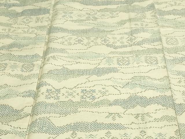 平和屋着物▽上質な紬 単衣 草花文 正絹 逸品 DAAW9257sf