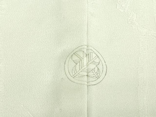 平和屋着物▽上質な色無地 単衣 笹竹地紋 生成り色 正絹 逸品 DAAW9258sf