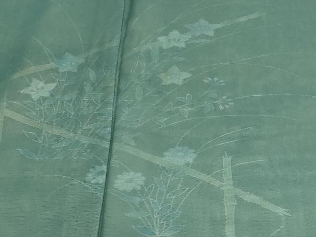 平和屋着物▽訪問着 無双 紗袷 紗×絽 草花文 正絹 逸品 DAAW9259sf