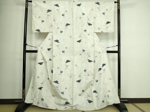 平和屋着物▽上質な紬 単衣 駒 正絹 逸品 未使用 DAAW9265sf
