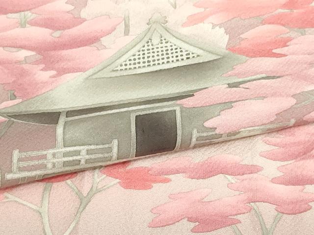 平和屋着物▽豪華色留袖 単衣 手描き 風景文 暈し染め 正絹 逸品 DAAW9267sf