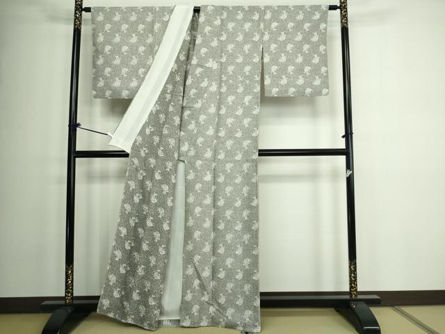 平和屋着物▽上質な小紋 単衣 荒磯 正絹 逸品 DAAW9278sf