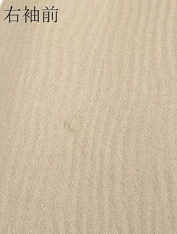 平和屋着物▽加賀友禅の巨匠 初代 由水十久監修 色無地 単衣 縞地紋 白茶色 正絹 逸品 DAAW9281sf