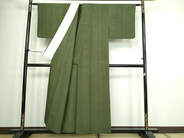 平和屋着物▽上質な紬 単衣 菱間道 正絹 逸品 未使用 DAAW9283sf