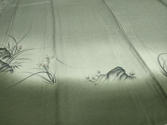 平和屋着物▽訪問着 単衣 作家物 手描き 草花文 暈し染め 正絹 逸品 DAAW9348sf