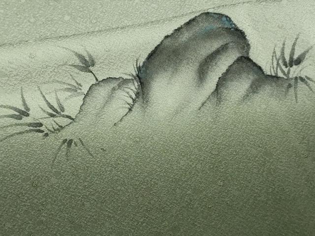 平和屋着物▽訪問着 単衣 作家物 手描き 草花文 暈し染め 正絹 逸品 DAAW9348sf