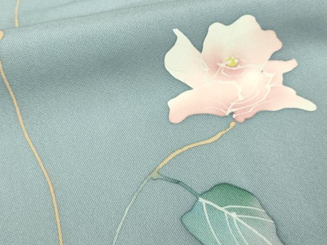 平和屋着物▽上質な小紋 単衣 手描き 枝花文 正絹 逸品 DAAW9362sf