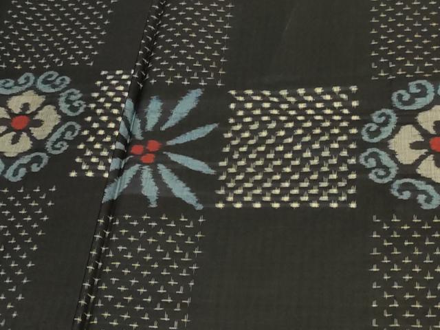 平和屋着物▽上質な紬 単衣 舞花文 正絹 逸品 DAAW9371sf