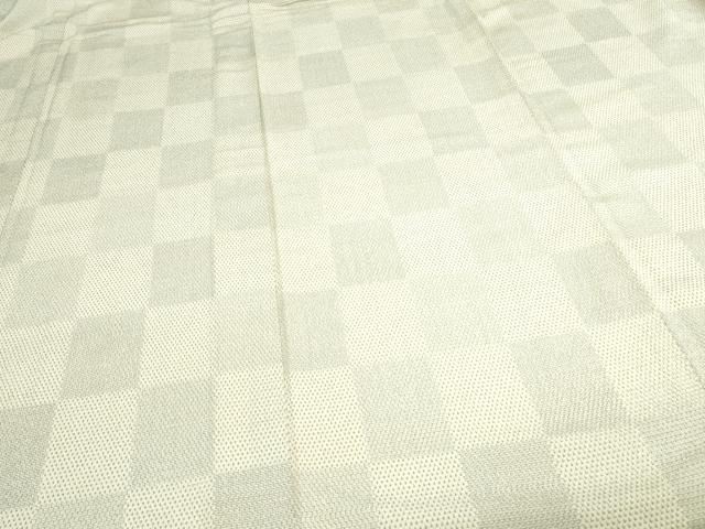 平和屋着物▽本塩沢 単衣 110亀甲 市松文様 正絹 逸品 DAAW9385sf