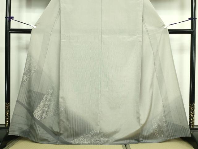 平和屋着物▽訪問着 単衣 本塩沢 やまだ織 花菱文 正絹 逸品 DAAW9388sf