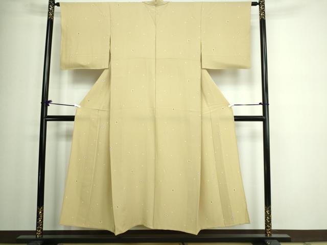 平和屋着物▽上質な小紋 単衣 舞桜文 正絹 逸品 DAAW9398sf