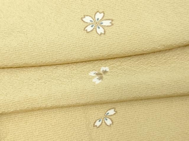 平和屋着物▽上質な小紋 単衣 舞桜文 正絹 逸品 DAAW9398sf