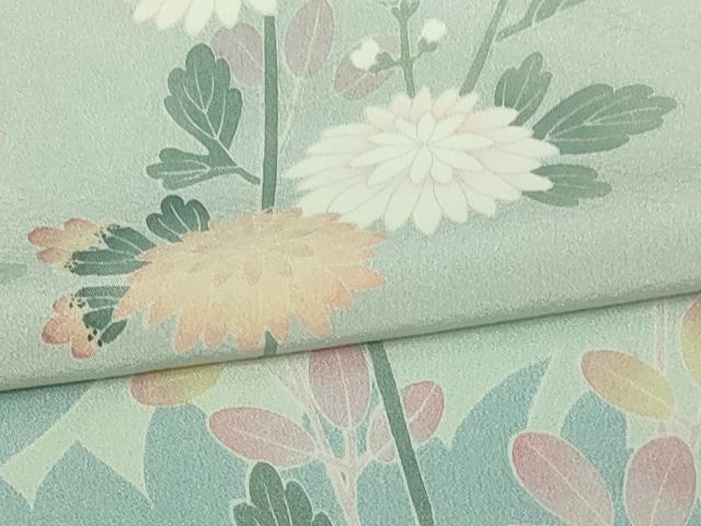 平和屋着物▽十日町友禅作家 一梗 訪問着 単衣 枝花文 暈し染め 正絹 逸品 DAAW9401sf