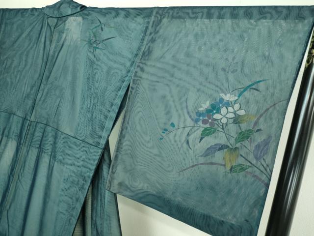 平和屋着物▽訪問着 無双 紗袷 紗×紗 流水草花文 とんぼ 金彩 正絹 逸品 DAAW9417sf