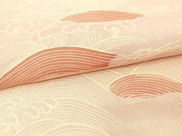 平和屋着物▽上質な小紋 単衣 立波文 暈し染め 正絹 逸品 DAAW9424sf