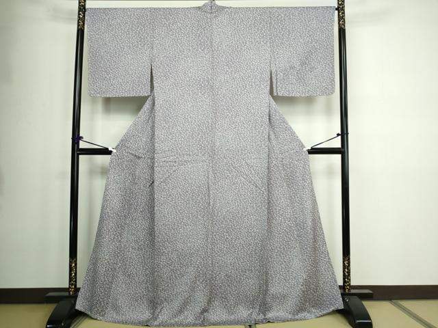 平和屋着物▽上質な小紋 単衣 草花文 正絹 逸品 DAAW9425sf