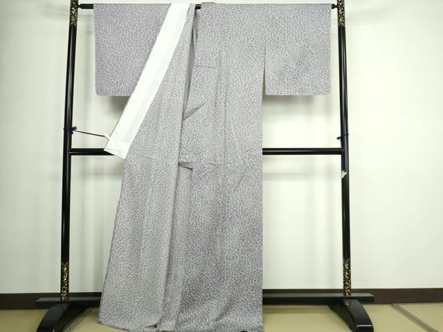 平和屋着物▽上質な小紋 単衣 草花文 正絹 逸品 DAAW9425sf