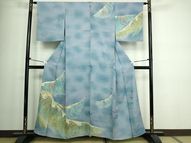 平和屋着物▽訪問着 単衣 作家物 抽象文様 金彩 正絹 逸品 DAAW9426sf